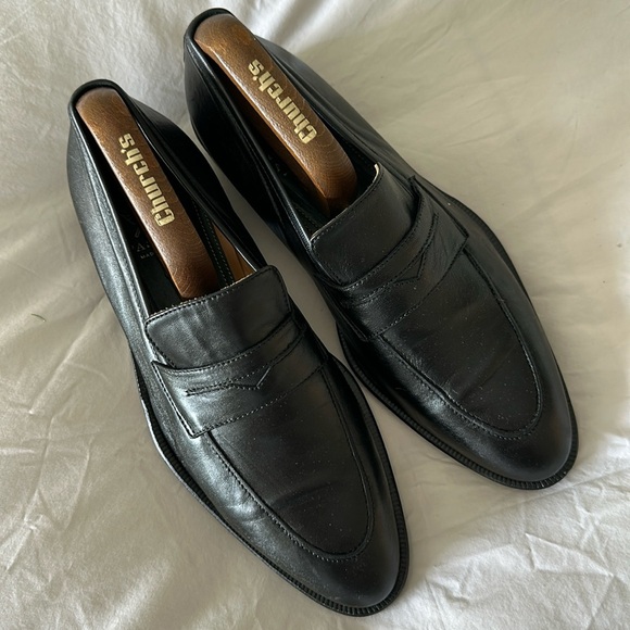 Pastori men’s black slip on leather loafers size 8 made in Italy - Picture 1 of 8